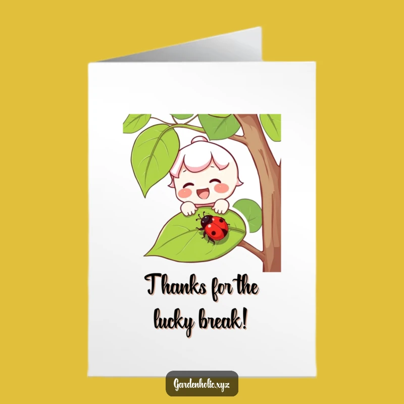 Free Printable Thank You Card: Joyful Nature Character - Thanks Catch Downloadable Gift