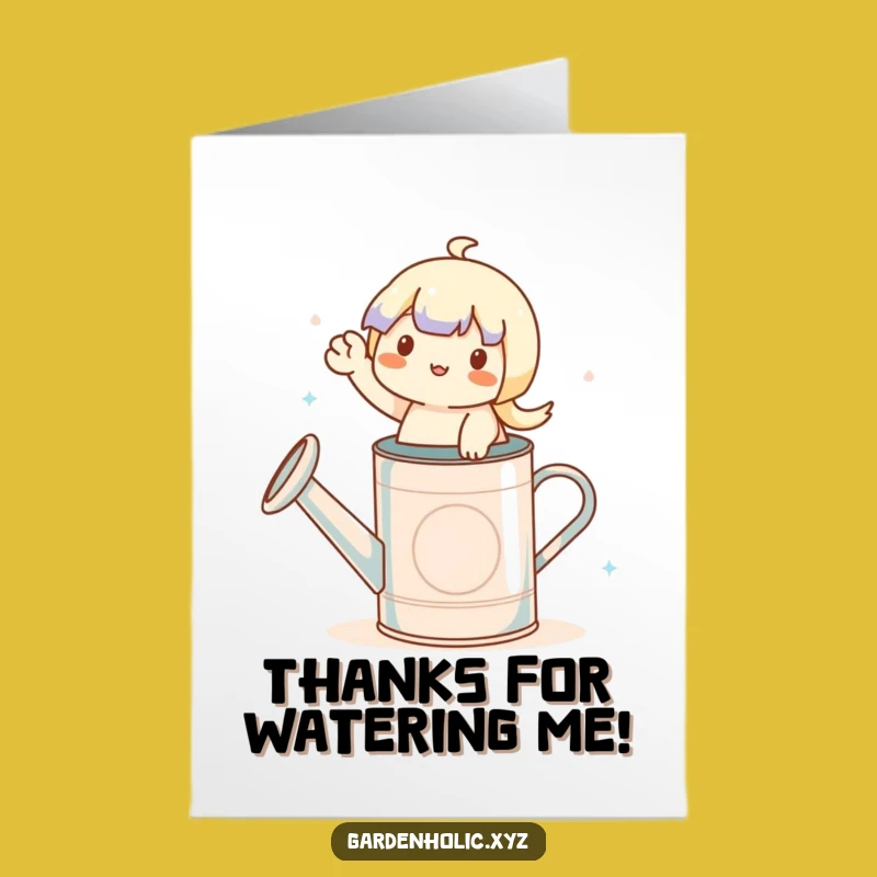 Free Printable Thank You Card: Waving Character, Funny Downloadable Gift