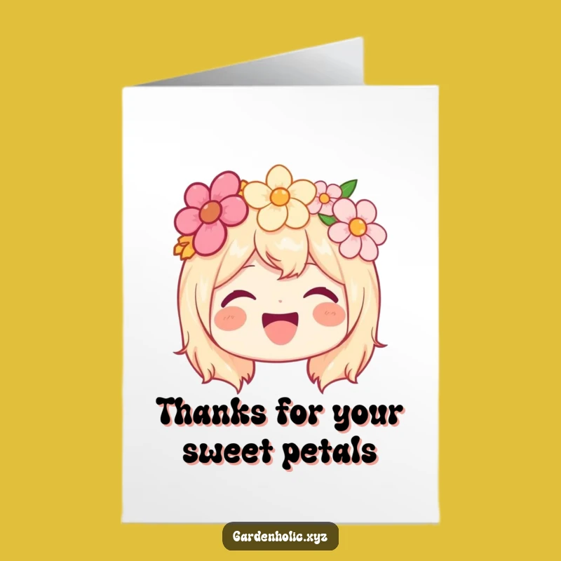 Free Printable Thank You Card: Flower Crown Joy, Funny Downloadable Gift!