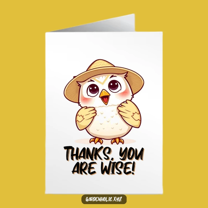 Free Printable Thank You Card: Funny Owl Fanning, Relaxed Downloadable Gift!