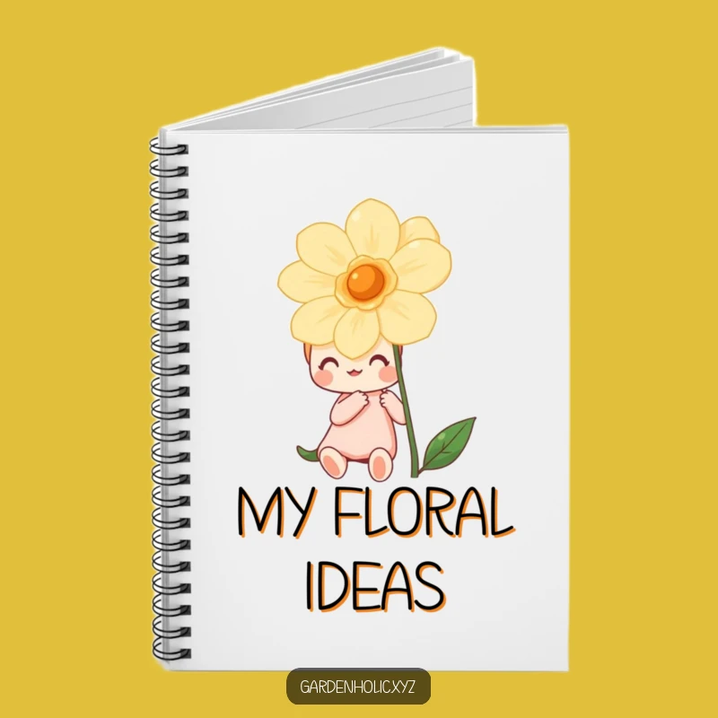Funny Blooming Thoughts Notebook: Happy Character's Floral Journal, Creative Gift