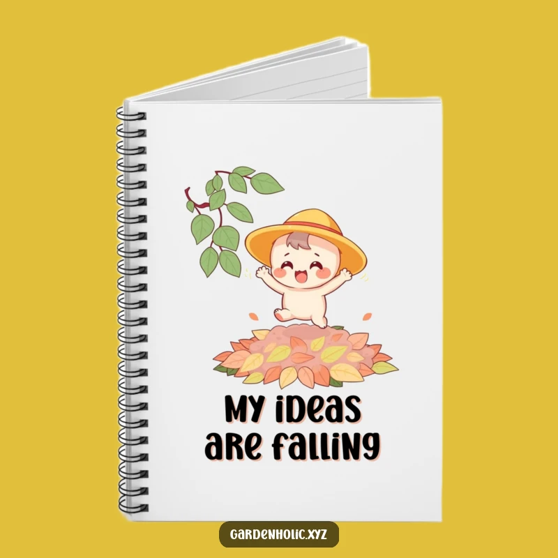 Funny Bouncing Character Leaf Pile Notebook - Journal Your Autumn Adventures