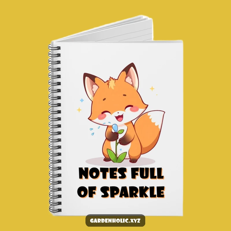 Funny Fox Gardener Notebook: Joyful Fox Watering a Plant for Notes, Delightful Nature Gift!