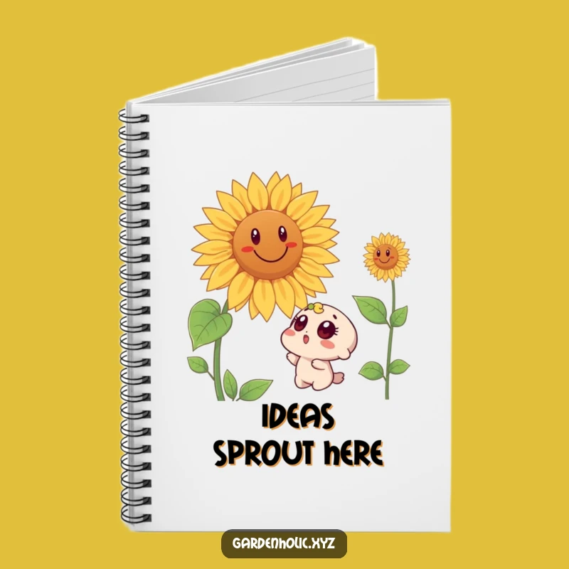 Funny Surprised Character Sunflower Notebook - Jot Down Funny Ideas