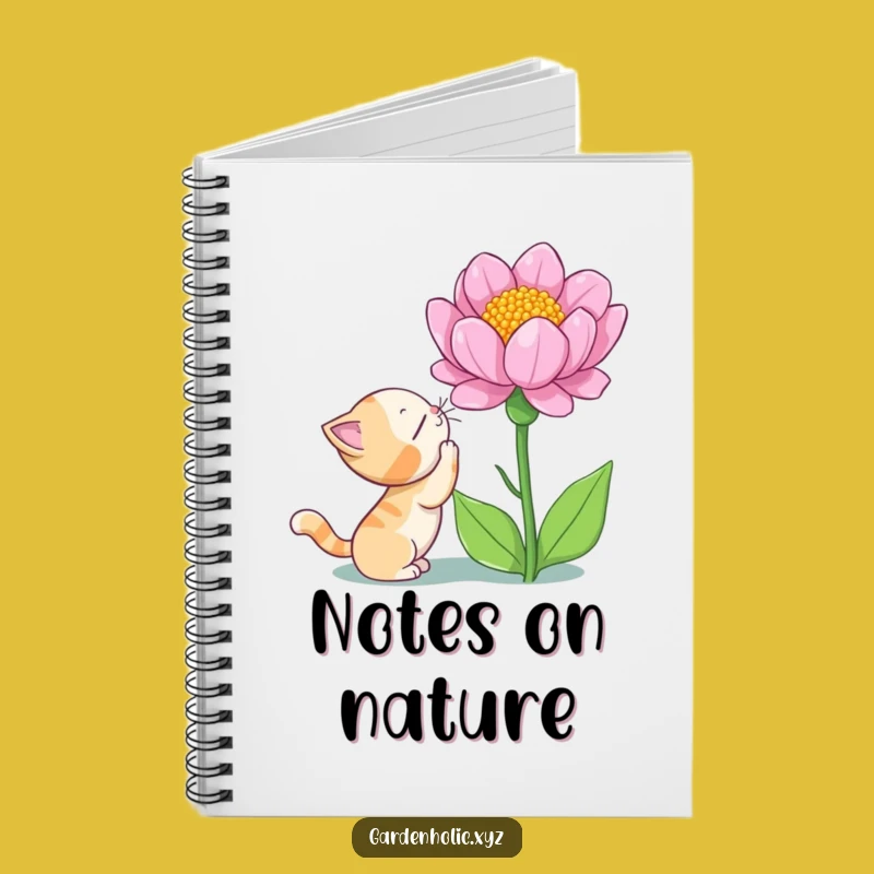 Funny Cat Flower Wonder Notebook - Jot Down Your Curious Thoughts
