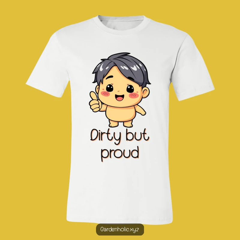 Funny Thumbs Up Dirt Smudge T-Shirt: Hilarious Gardener Apparel and Gift