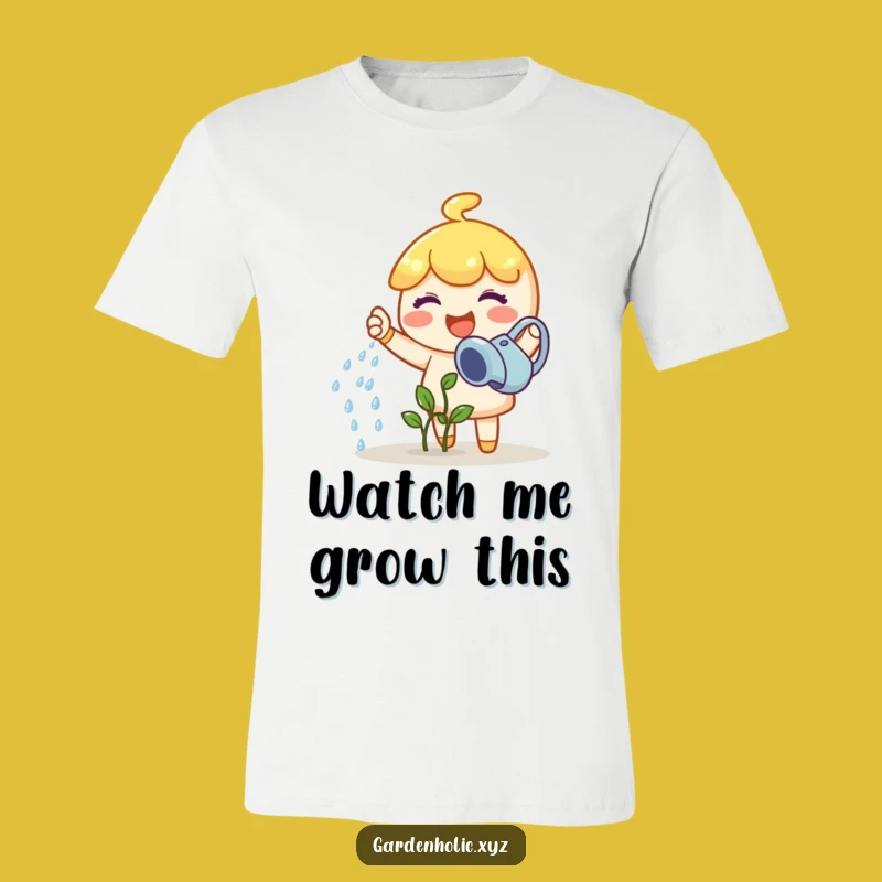 Funny Gardener T-Shirt: Happy Sprout Watering, Ideal Funny Gift