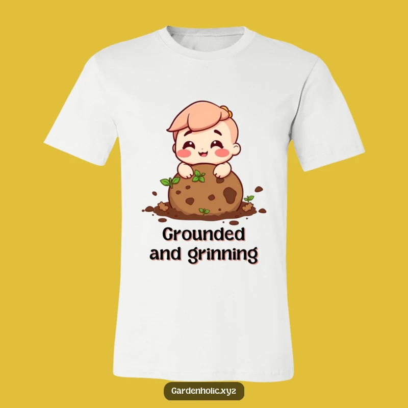 Funny Happy Soil Ball T-Shirt: Wear Your Gardening Joy with Humor