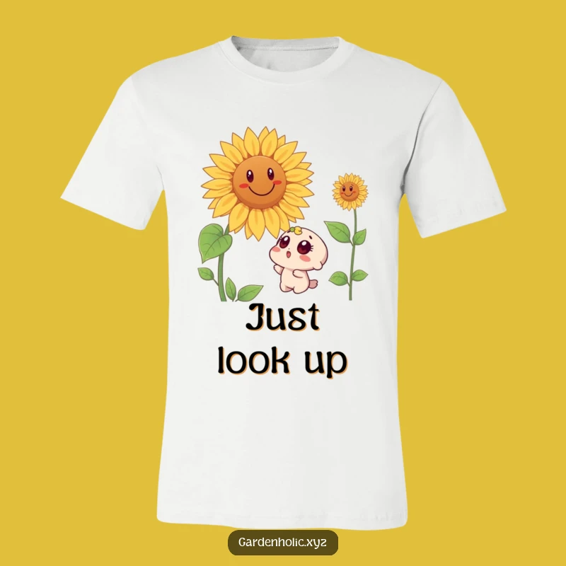 Funny Surprised Character Sunflower T-Shirt - Get Your Hilarious Nature Tee