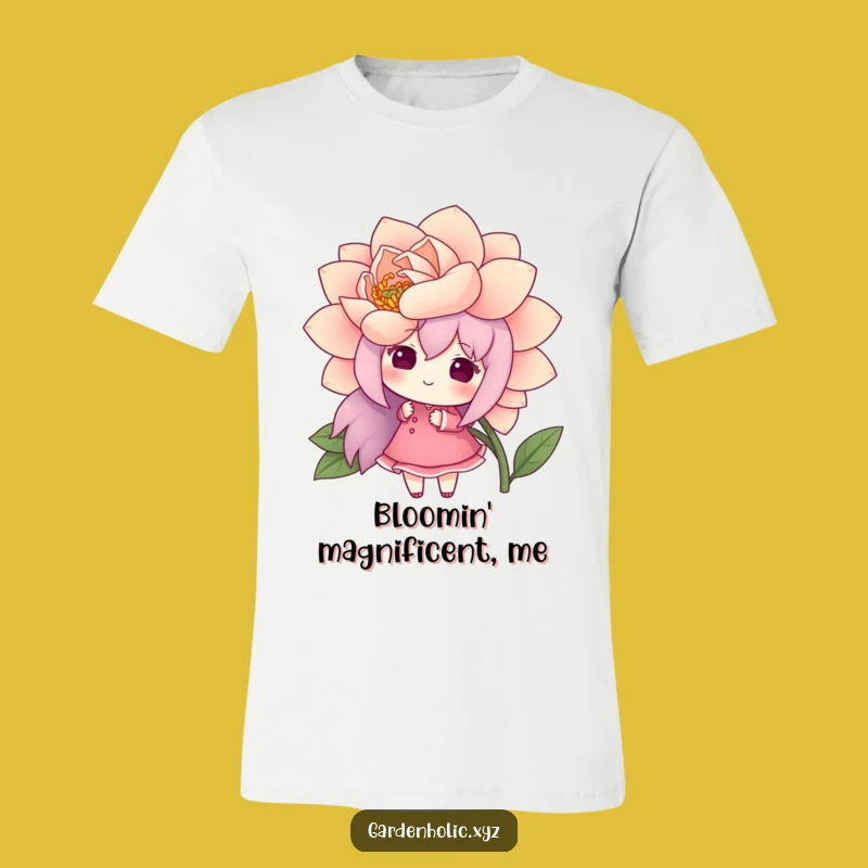 Funny T-Shirt: Cheerful Flower Admirer, Vibrant & Humorous Tee