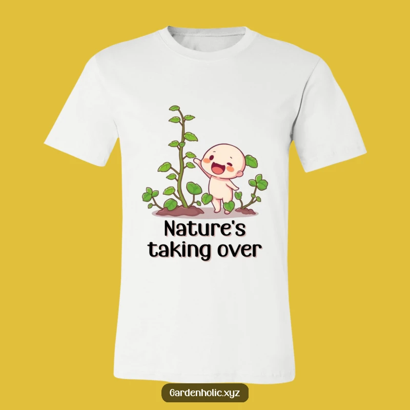 Funny Vine Growth T-Shirt: Character Points at Speedy Plant, Hilarious Gift for Plant Lovers