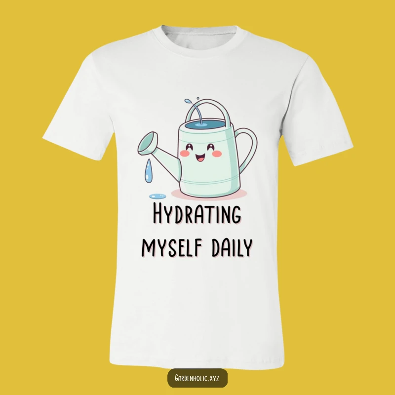 Funny Watering Can T-Shirt: Happy Can Watering Itself, Hilarious Gift