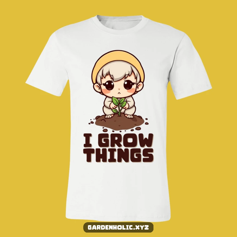 Funny Hopeful Planter T-Shirt: Determined Character Sowing Seeds, Unique Gift!