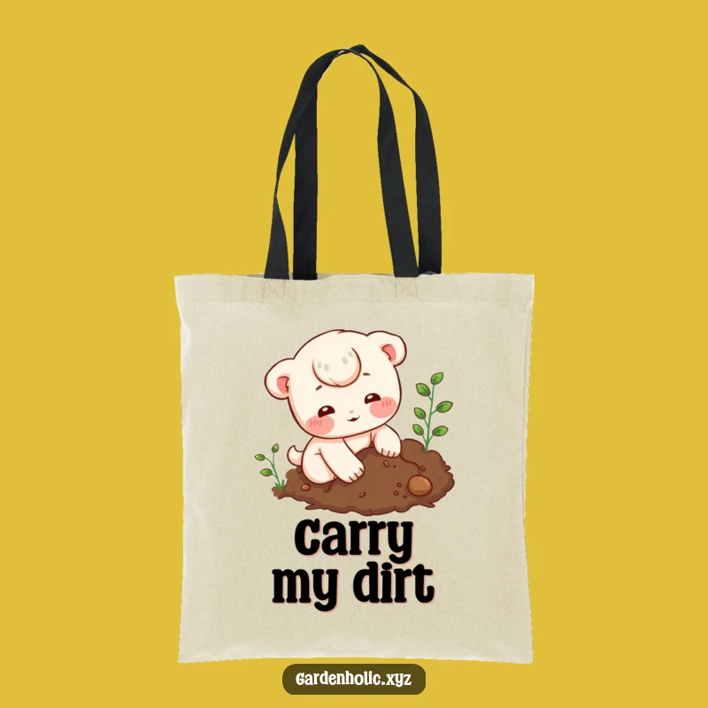 Funny Soil Digger Tote Bag - Practical Character Gardening Carry-All Gift