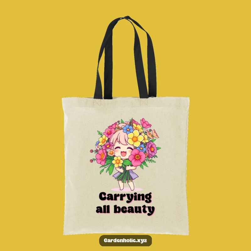Funny Joyful Bouquet Character Tote Bag - Carry Your Cheer Funny Gift