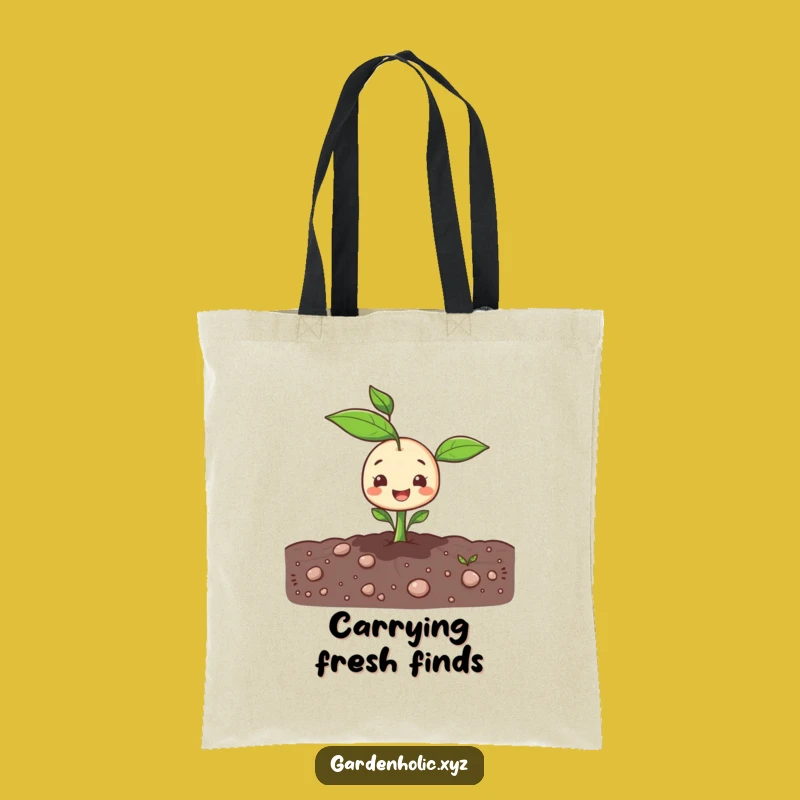 Funny Sprout Tote Bag: Cheerful Garden Carrier, A Practical Funny Gift!