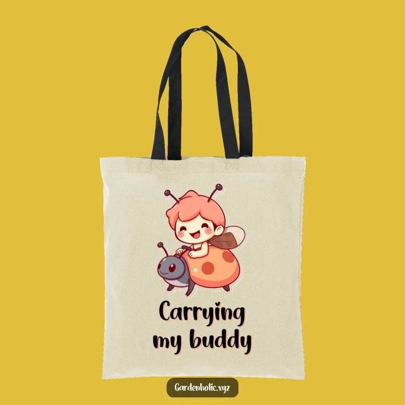 Funny Ladybug Rider Character Tote Bag - Carry Your Fun Funny Gift