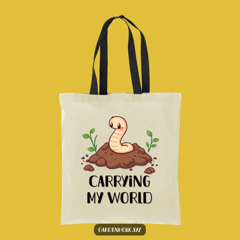 Funny Cute Worm Tote Bag Carry Your Love for Nature