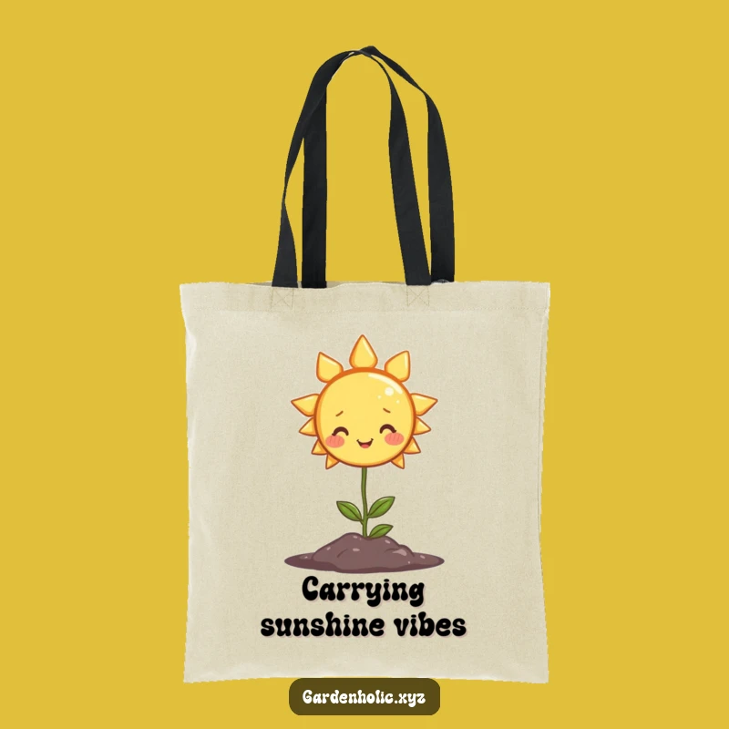 Funny Sun Tote Bag - Cheerful Plant Carrier Gift