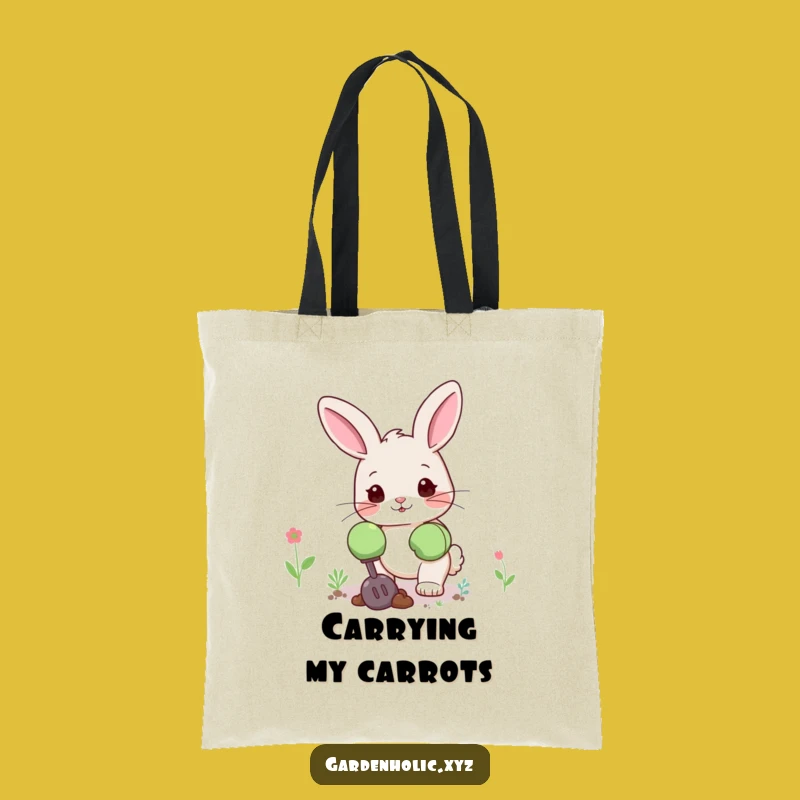 Funny Bunny Gardener Tote Bag: Spacious & Cute Bunny Digging, Ideal Garden Gift!