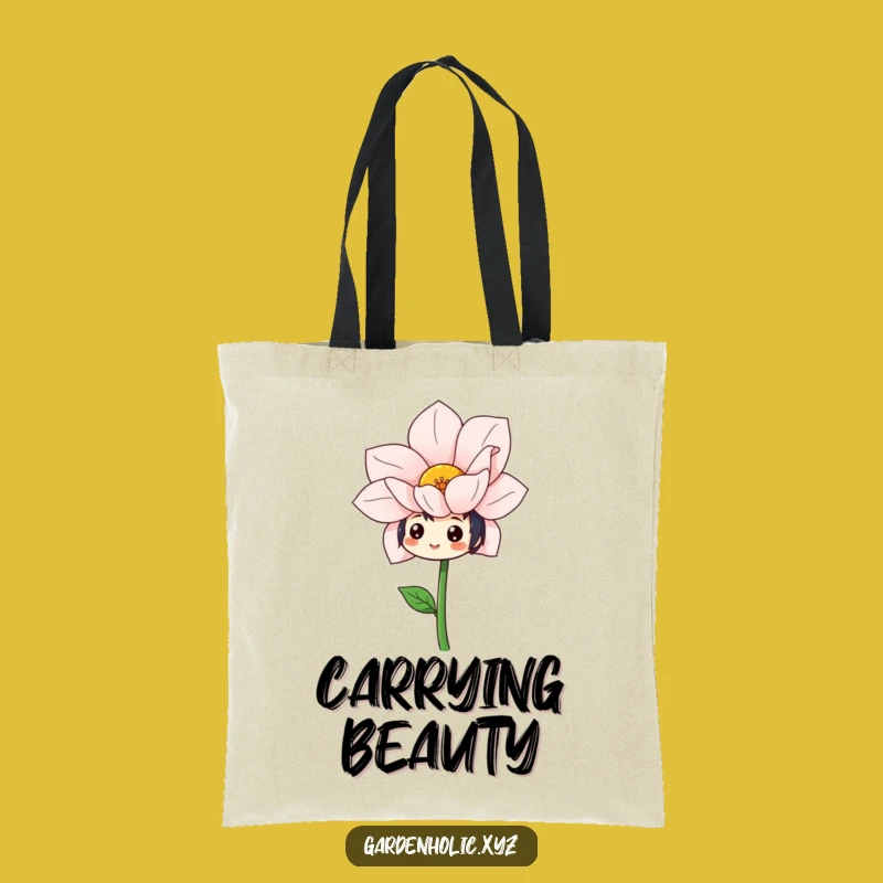 Funny Cheerful Flower Admirer Tote Bag: Carry Nature's Beauty