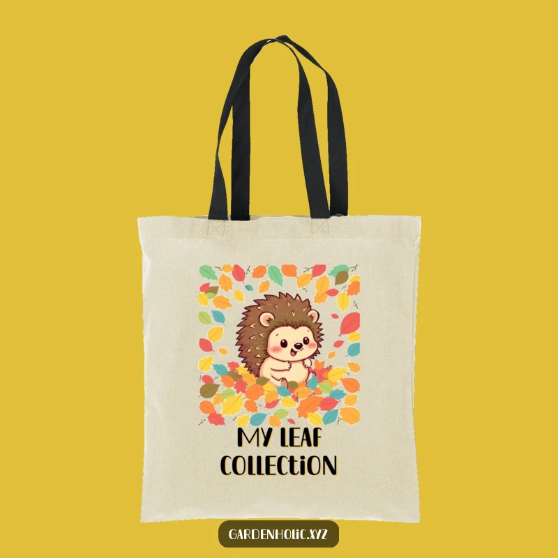 Funny Hedgehog Leaf Rolling Tote Bag - Carry Autumn's Joy Everywhere