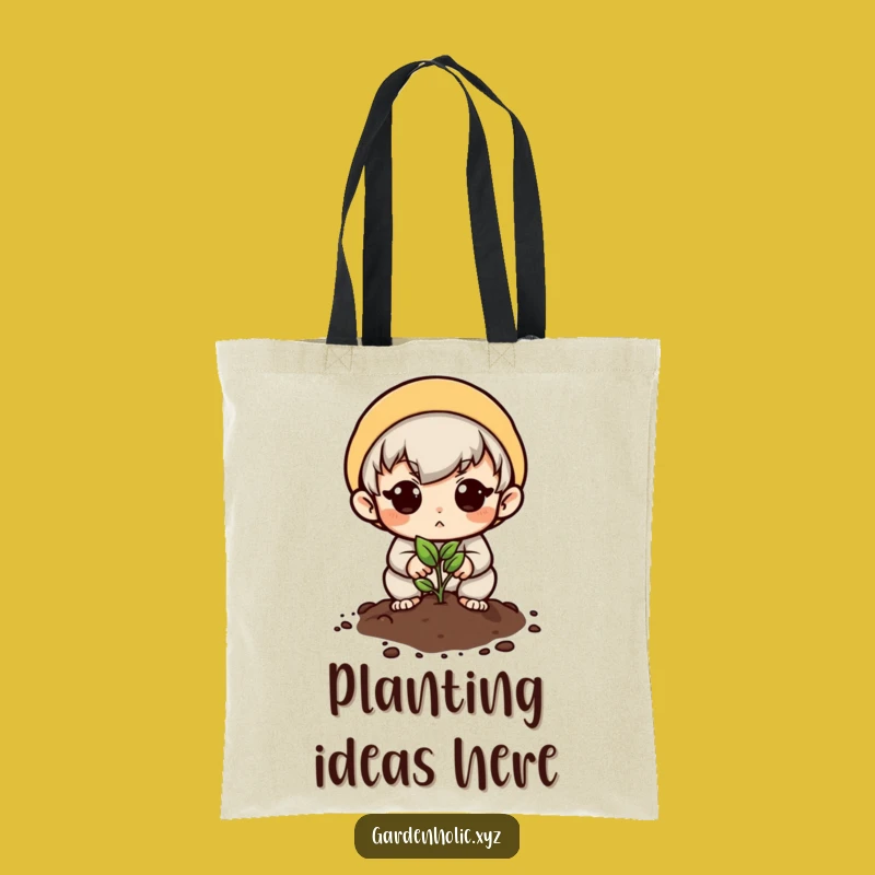 Funny Hopeful Planter Tote Bag: Seed Planting Character, Practical Gift!
