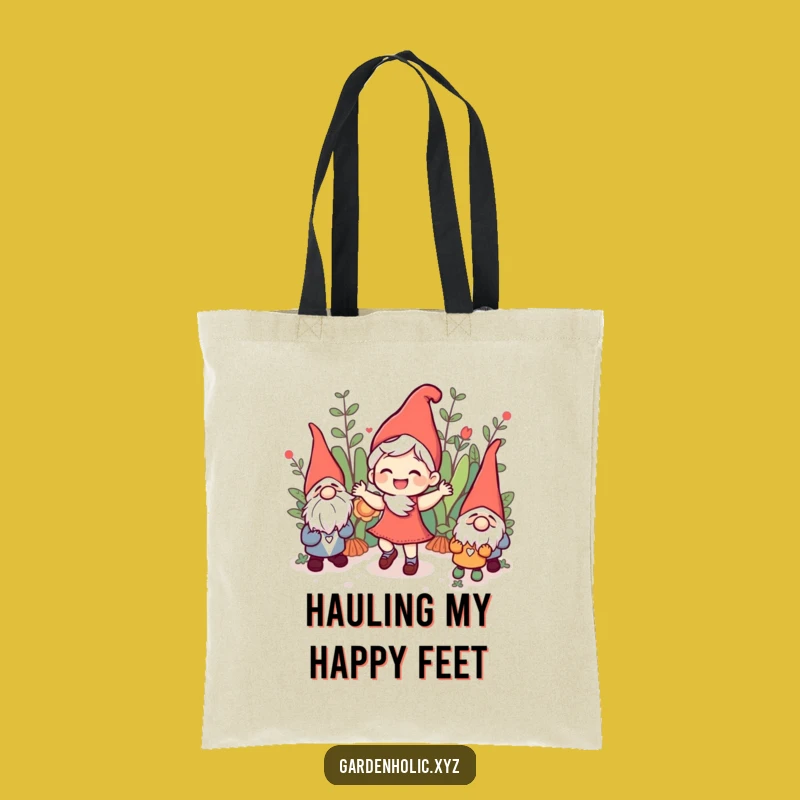 Funny Joyful Character Tote Bag - Carry Your Dance Moves and Garden Fun