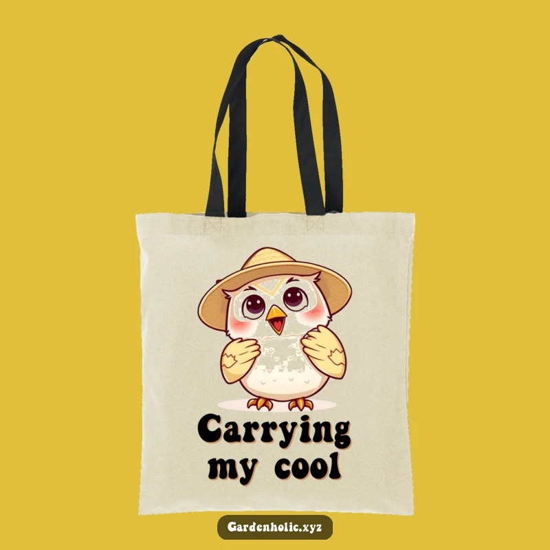 Funny Owl Fan Tote Bag: Delighted Straw Hat Shopper, Summer Gift
