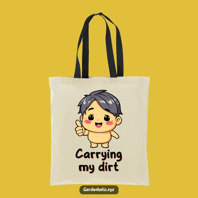 Funny Thumbs Up Dirt Smudge Tote Bag: Eco-Friendly Humorous Gardener Accessory