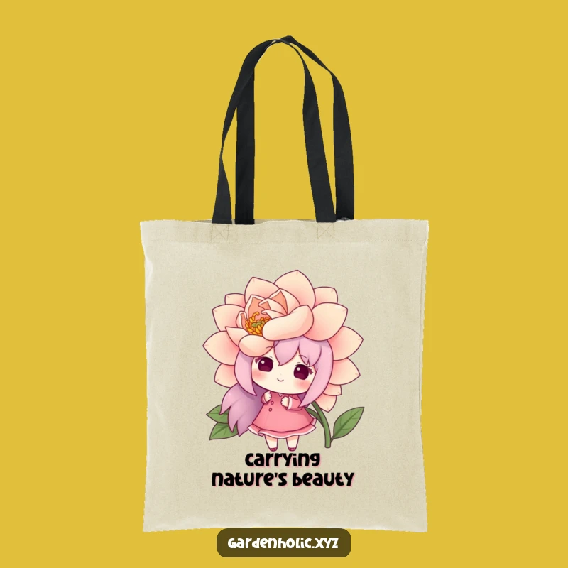 Funny Tote Bag: Cheerful Flower Admirer, Carry Beauty Everywhere